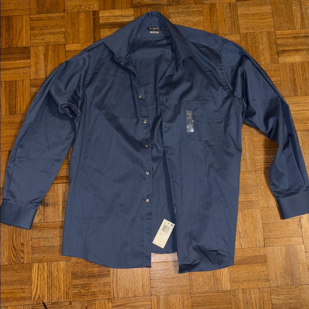 New Van Heusen Flex Regular Fit Stretch Button Down Shirt in Blue